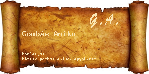 Gombás Anikó névjegykártya